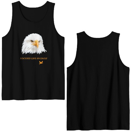 Bald Eagle Gift Idea Focussed like an Eagle Photo Double Sided Tank Tops