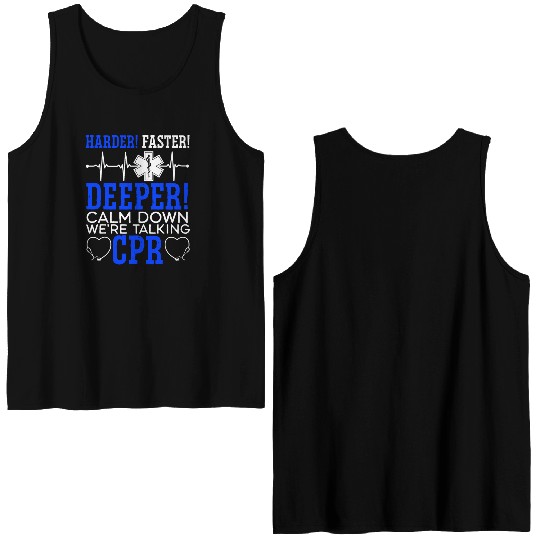 Calm Down We re Talking CPR Double Sided Tank Tops