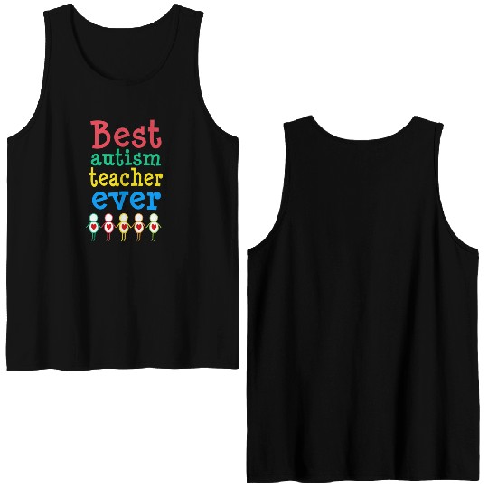 Autism Teacher Gift Double Sided Tank Tops