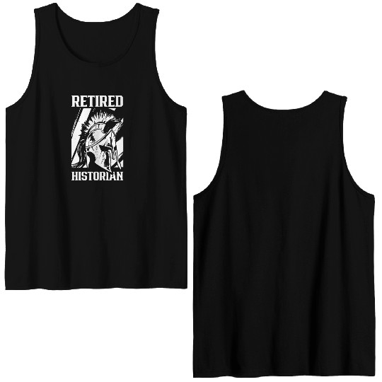 Retired Historian Historic History Teacher Job Double Sided Tank Tops