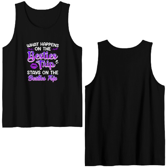 Besties Trip Friends Summer Vacation Spring Break Double Sided Tank Tops