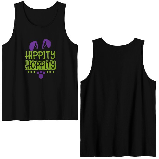 Cute Sunday School or Egg Hunt Hippity Hoppity Double Sided Tank Tops