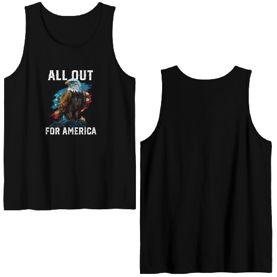 All Out for America American Bald Eagle America Double Sided Tank Tops
