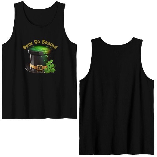 Get Lucky with this 'Erin go Bragh' Top Hat Design Double Sided Tank Tops
