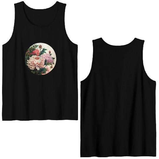 Peony flowers Double Sided Tank Tops
