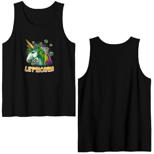 Lepricorn St. Patrick's Day Unicorn Women Double Sided Tank Tops