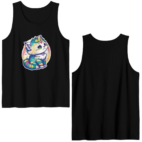 Cute Chibi Kitten Double Sided Tank Tops