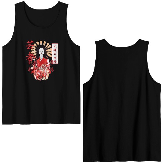 Amaterasu Omikami Cherry Blossom Sun Goddess Double Sided Tank Tops