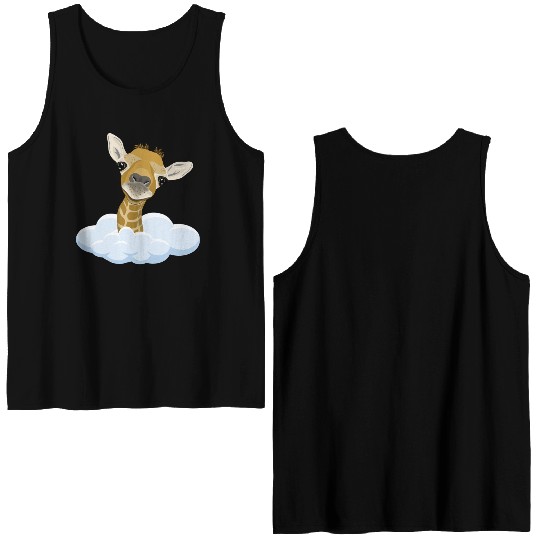 Giraffe with overlook Double Sided Tank Tops