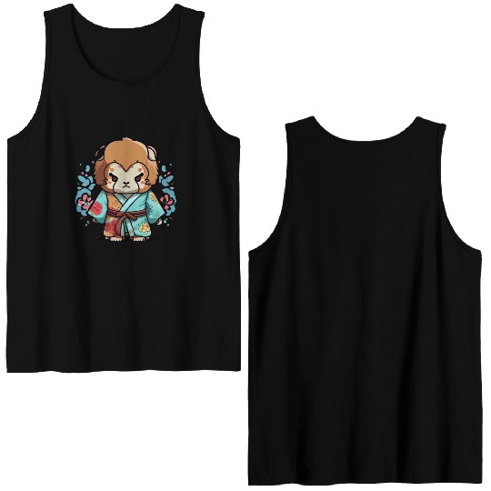 Lion kimono Double Sided Tank Tops