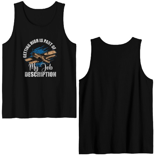 Airplane Work Aviation Aerobatic Pilots Double Sided Tank Tops
