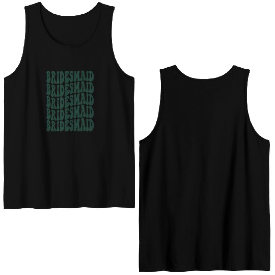 Bachelorette Party Bridesmaid Emerald Green Design Double Sided Tank Tops