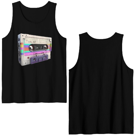 80s Music Cassette Tape : 3D, Neon, 80s songs Double Sided Tank Tops