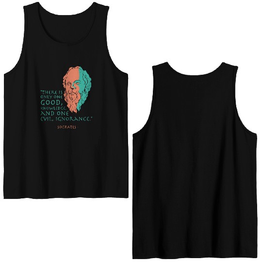 Socrates Stoic Philosophy Quote Double Sided Tank Tops