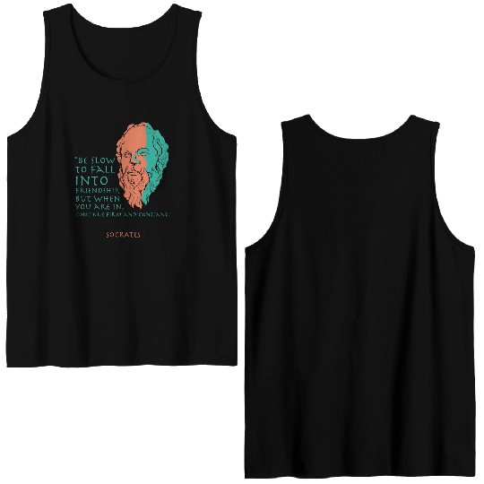 Socrates Stoic Philosophy Quote Double Sided Tank Tops