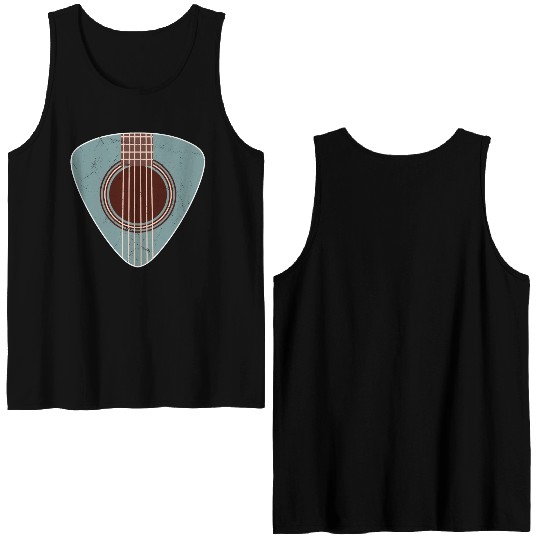 Rock and Roll Guitar Plectrum Double Sided Tank Tops