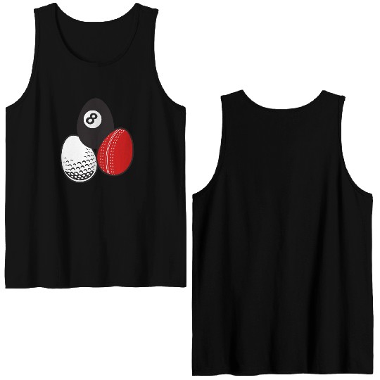 Cue Sports Billiards Cricket Golf Easter Egg Balls Double Sided Tank Tops