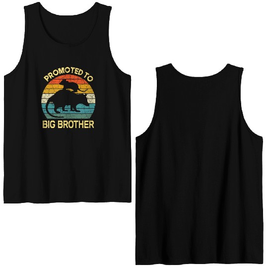 Promoted to big brother Opossum Gift, baby possum Double Sided Tank Tops