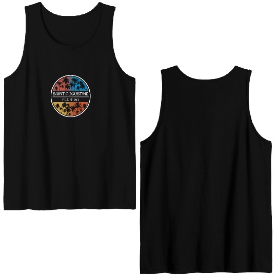 Saint Augustine Florida Stylish Vacation Souvenir Double Sided Tank Tops