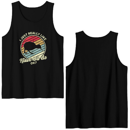 Bird Lover Endangered Species Kiwi Bird Double Sided Tank Tops