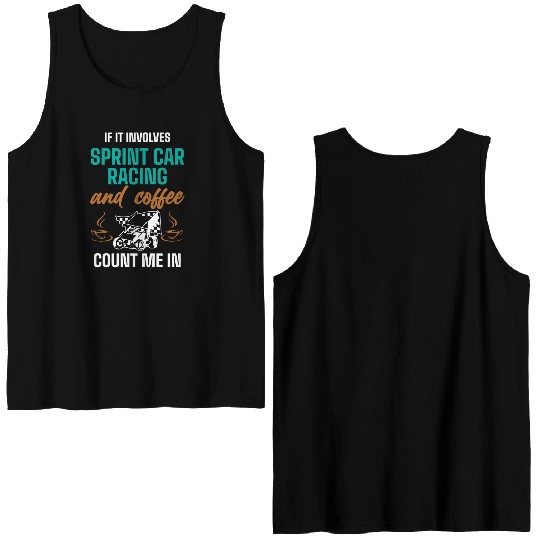 Sprint Car Racing, sprint car, dirt track racers Double Sided Tank Tops