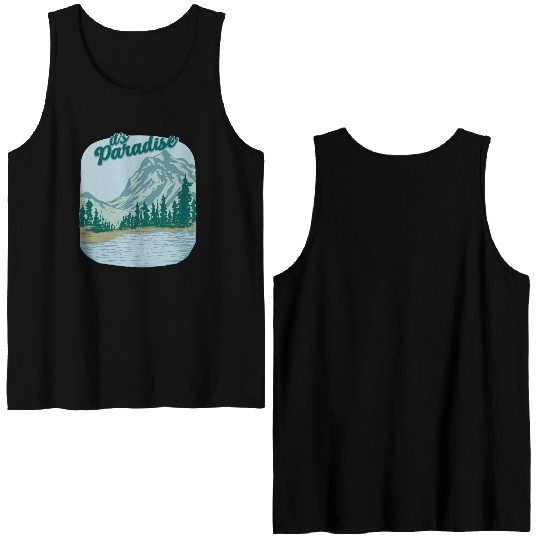 Mountain Landscape Paradise Double Sided Tank Tops