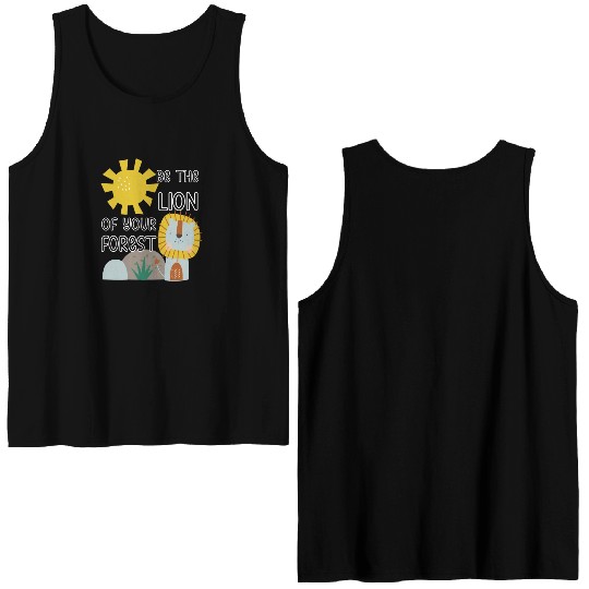 Be the lion in your forest cute lion with sun Double Sided Tank Tops