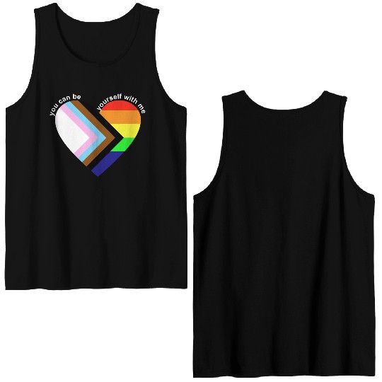 You Can Be Yourself With Me Double Sided Tank Tops