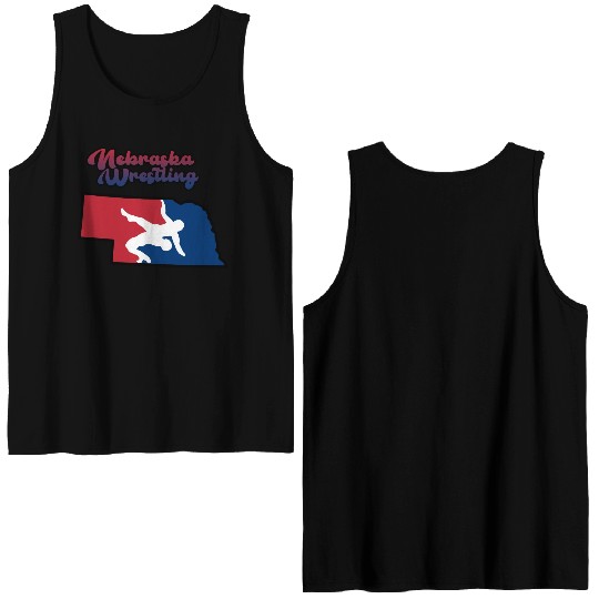 Nebraska Wrestling (USA Colors) Double Sided Tank Tops