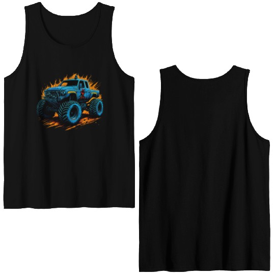 abstract monster truck Double Sided Tank Tops