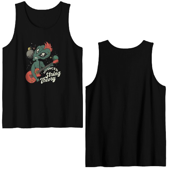 Alien Guitar Nerd Ufo Punk String Theory Double Sided Tank Tops
