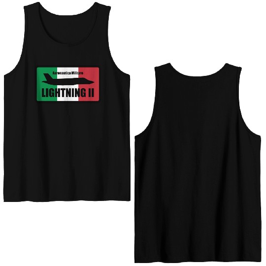 Italian F35 Lightning Small logo trending Double Sided Tank Tops