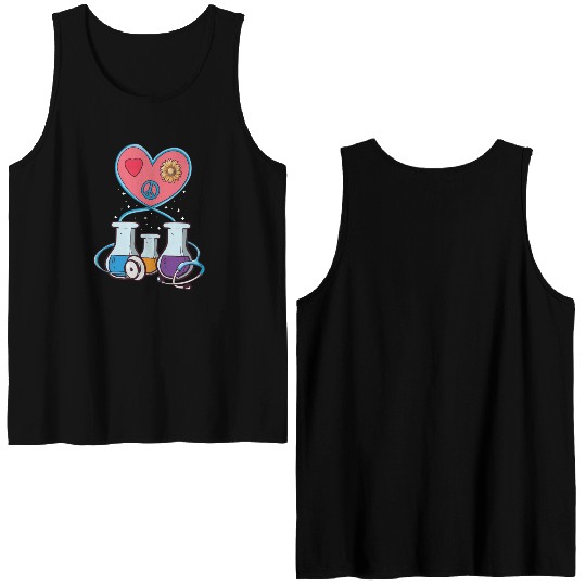 Medical Laboratory Science Heart Cartoon Double Sided Tank Tops