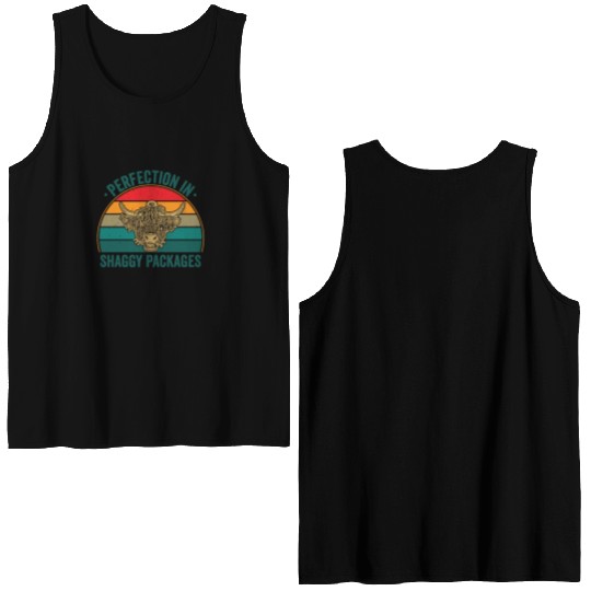 Perfection In Shaggy Packages Highland Cow Double Sided Tank Tops
