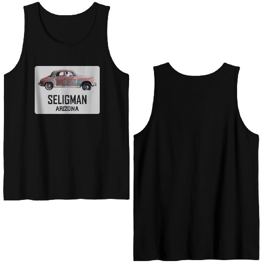 Old car city of Seligman in Arizonna, US Route 66 Double Sided Tank Tops