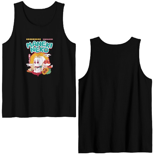 Maneki Neko. Double Sided Tank Tops