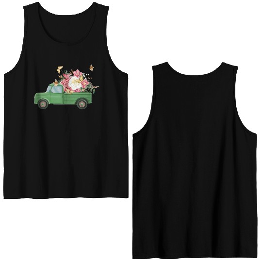 Truck Flower Sublimation Double Sided Tank Tops