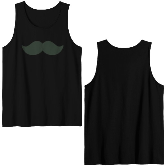 dark green mustache black man november bike Double Sided Tank Tops