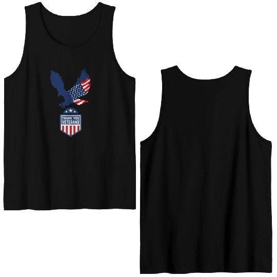 Happy Memorial Day Thank you Veterans American Double Sided Tank Tops