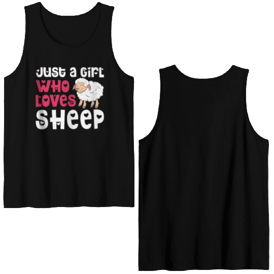 Cool Sheep For Women Girls Lamb Lover Sheep Double Sided Tank Tops