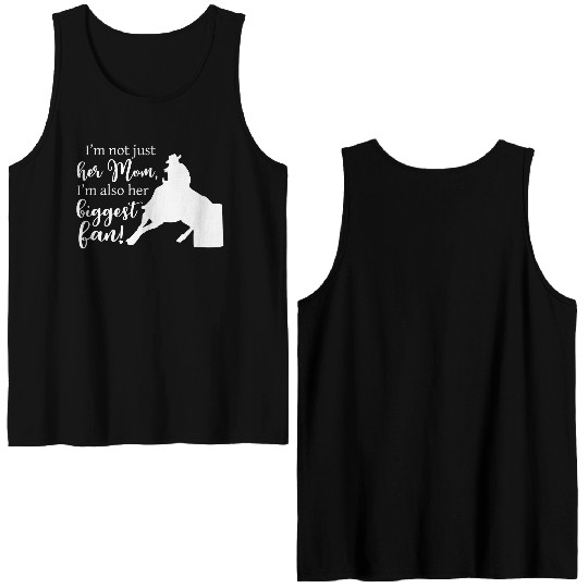 Mom Barrel Racing Horse Riding Racer Back Print Double Sided Tank Tops