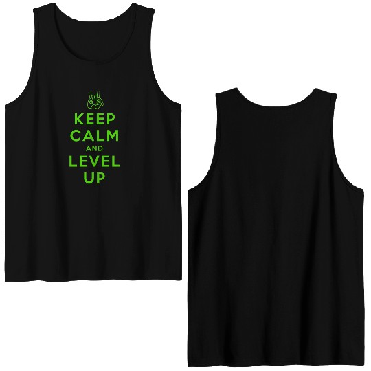keep calm and level up Double Sided Tank Tops