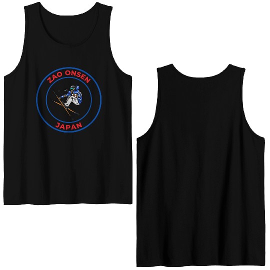 Retro Cool Skiing in Zao Onsen Japan Souvenir Double Sided Tank Tops
