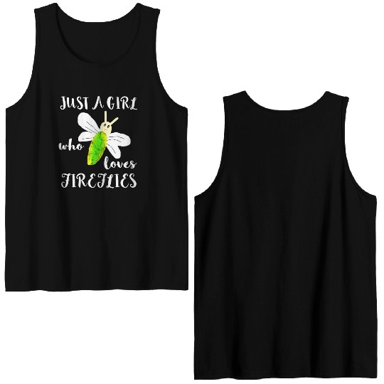 Just A Girl Who Loves Fireflies Lightning Bugs Double Sided Tank Tops