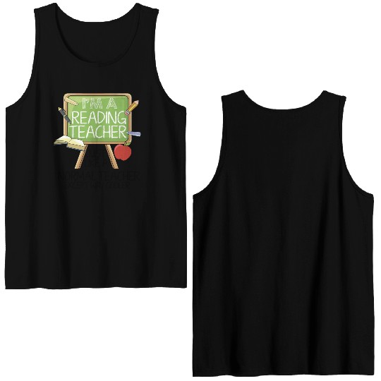 Reading Teacher Double Sided Tank Tops
