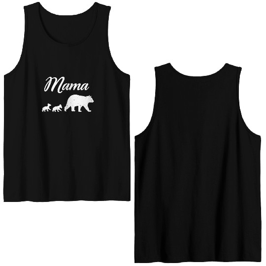 Mama Bear - With Two Cubs Twin Mom Mother's Day Gi Double Sided Tank Tops