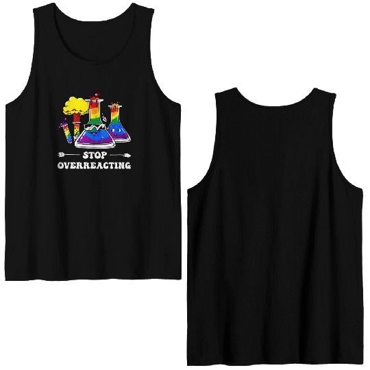 Gay Pride Rainbow Flag Science Teacher Double Sided Tank Tops