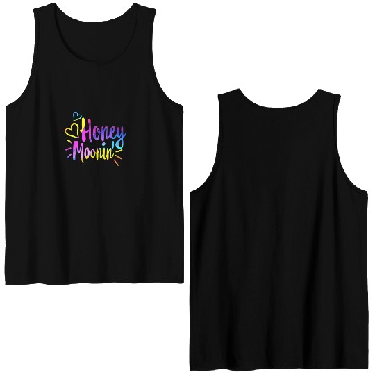 Honeymoonin Double Sided Tank Tops Newlywed Double Sided Tank Tops Wifey Hubby