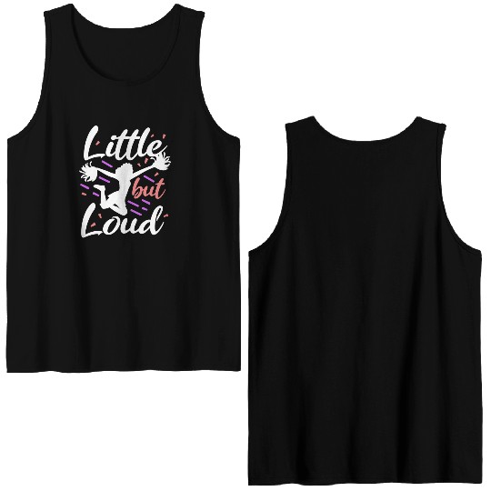 Girl Cheerleader Cutest Cheer Little But Loud Double Sided Tank Tops