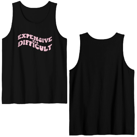 Expensive And Difficult Bougie Bougee Preppy Aesth Double Sided Tank Tops
